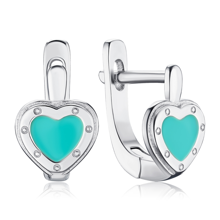 Срібні сережки з емаллю 520905з