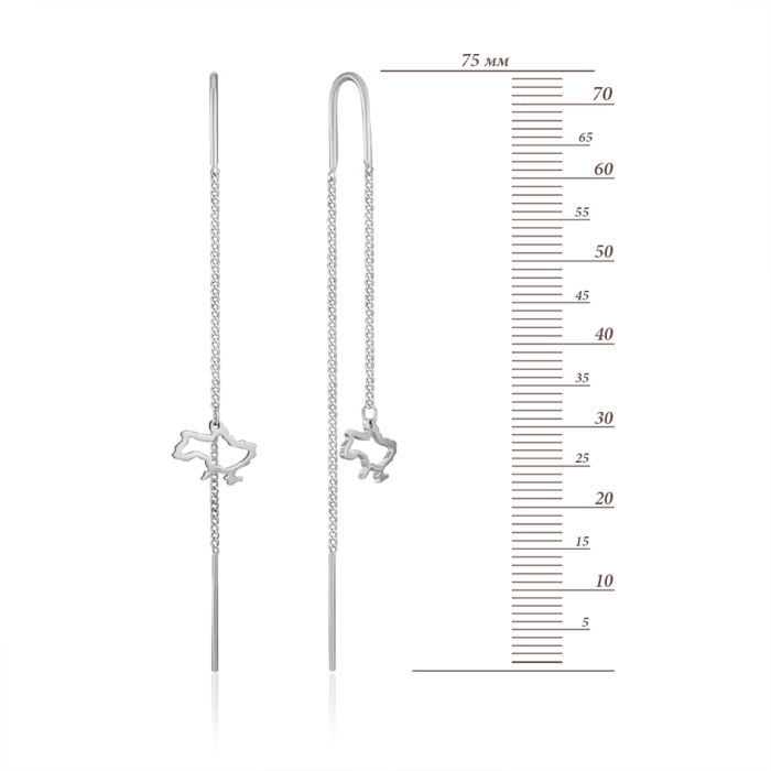 Серебряные серьги-протяжки. Артикул 521046