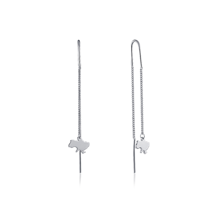 Серебряные серьги-протяжки. Артикул 521047