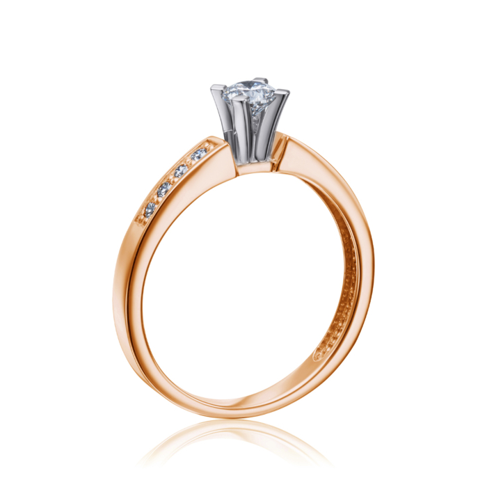 Золотое кольцо с бриллиантами. Артикул 52224/4