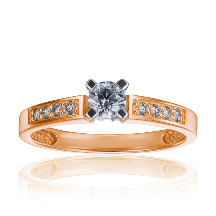 Золотое кольцо с бриллиантами. Артикул 52224/4