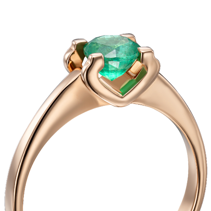 Золота каблучка зі смарагдом. Артикул 52232/см