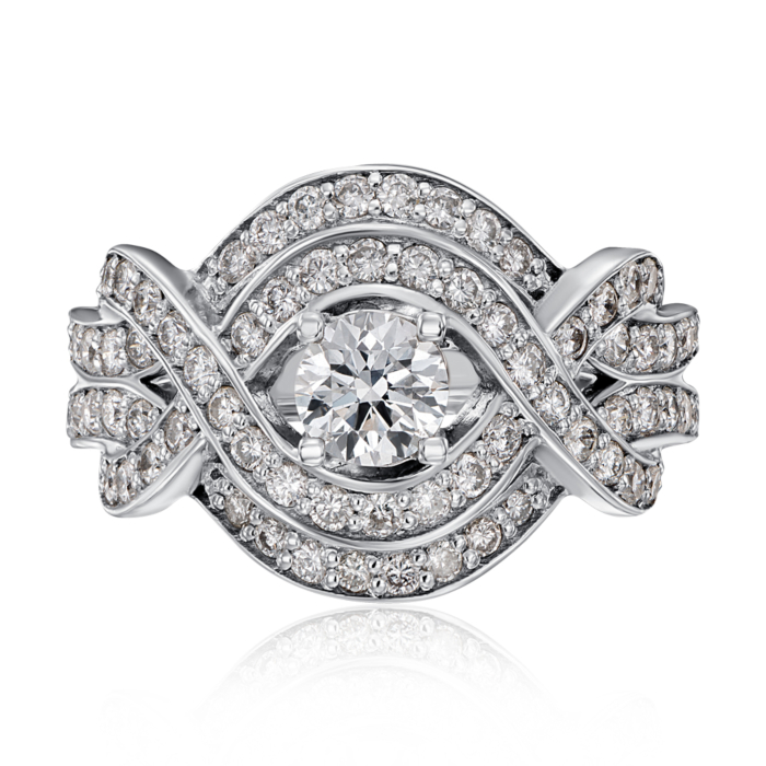 Золота каблучка з діамантами. Артикул 52249/4.5б