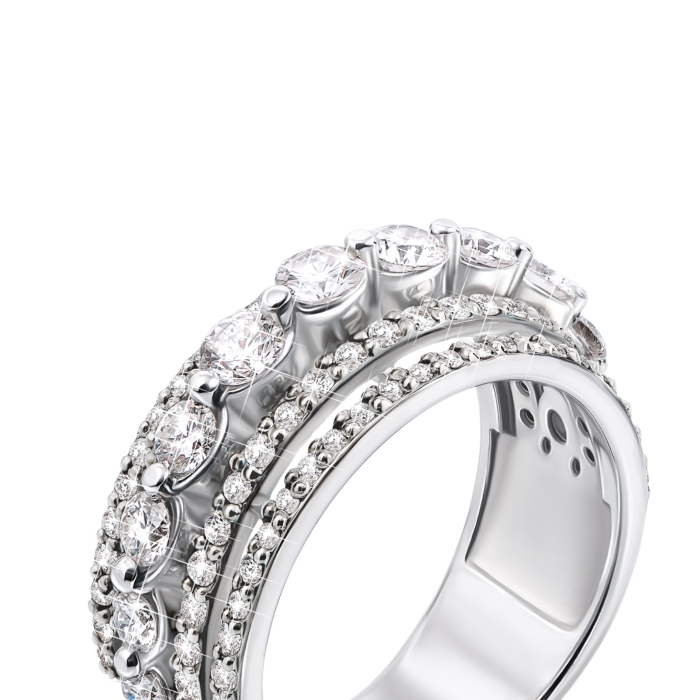 Золота каблучка з діамантами. Артикул 52256/02/1/8081