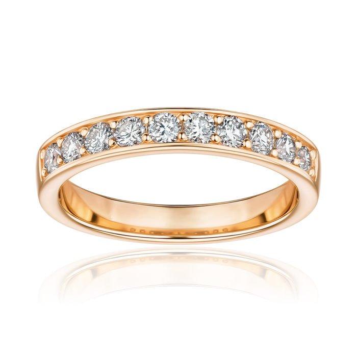 Каблучка з червоного золота з діамантами 52357/01/0/8563