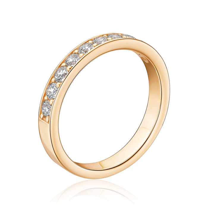 Каблучка з червоного золота з діамантами 52357/01/0/8563