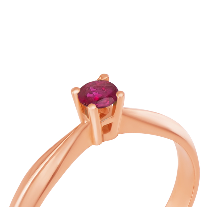 Золота каблучка з рубіном. Артикул 52372/руб
