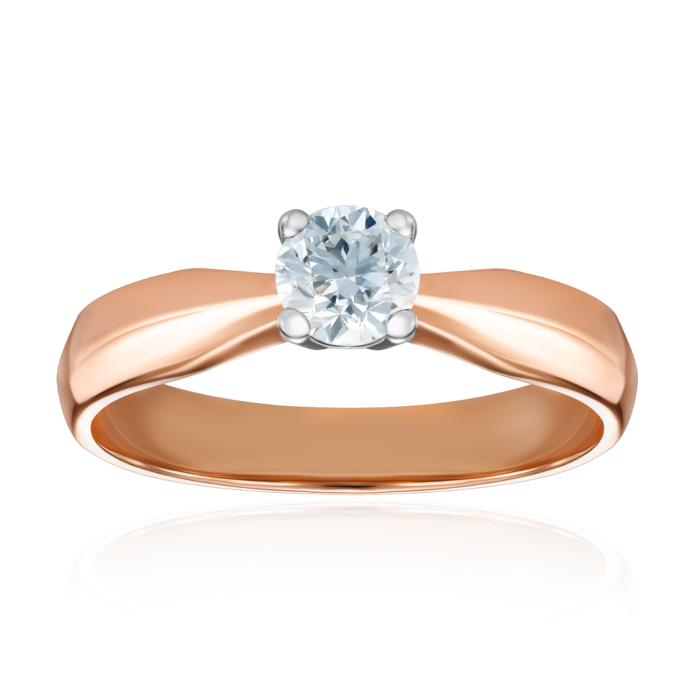 Золотое кольцо с бриллиантом. Артикул 52372/14/1/10122