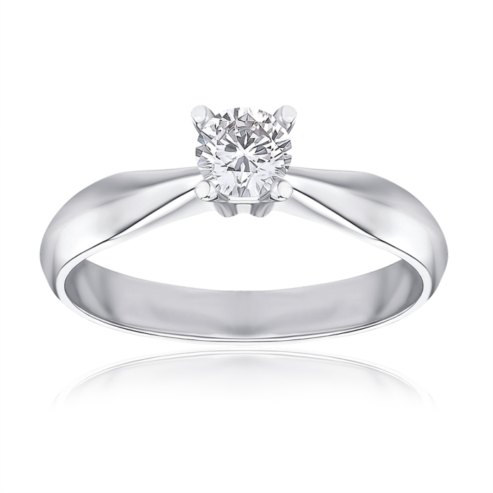 Кольцо из платины с бриллиантом. Артикул 52372/07/1/9220