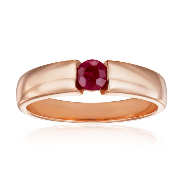 Золотое кольцо с рубином. Артикул 52378/руб