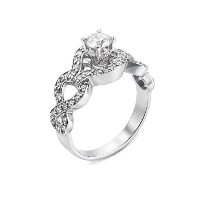 Золотое кольцо с бриллиантами. Артикул 52398/4.5б