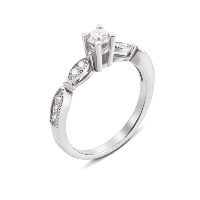 Золота каблучка з діамантами. Артикул 52406/4б