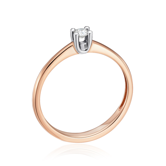 Золотое кольцо с бриллиантом. Артикул 52412-1/14/1/8602