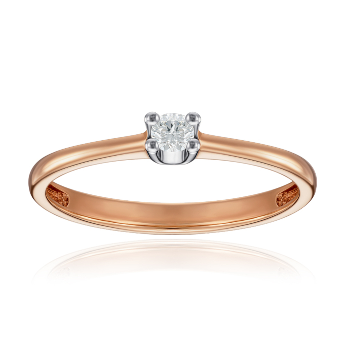 Золотое кольцо с бриллиантом. Артикул 52412-1/14/1/8602