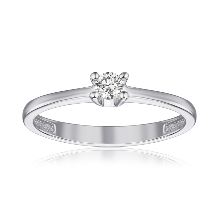 Золотое кольцо с бриллиантом. Артикул 52412-1/02/1/9024