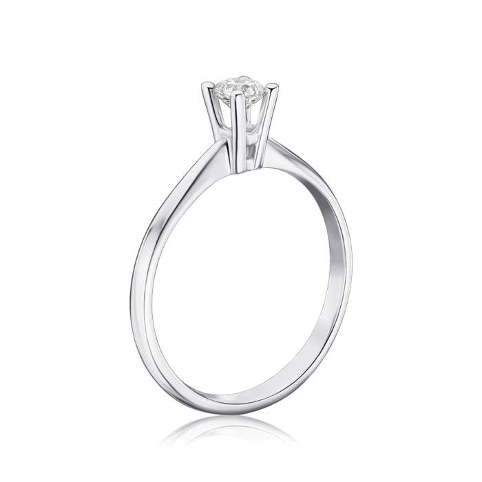 Кольцо в белом золоте с бриллиантом 52415/02/1/10122