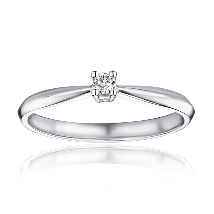 Каблучка з платини з діамантом. Артикул 52415/07/1/8011