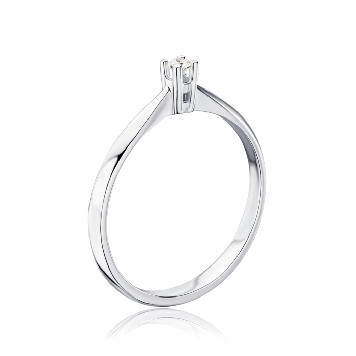 Каблучка з платини з діамантом. Артикул 52415/07/1/8011