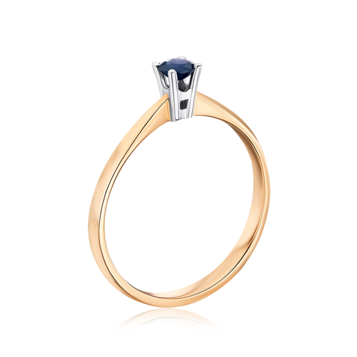 Кольцо из красного золота с сапфиром 52415/сап