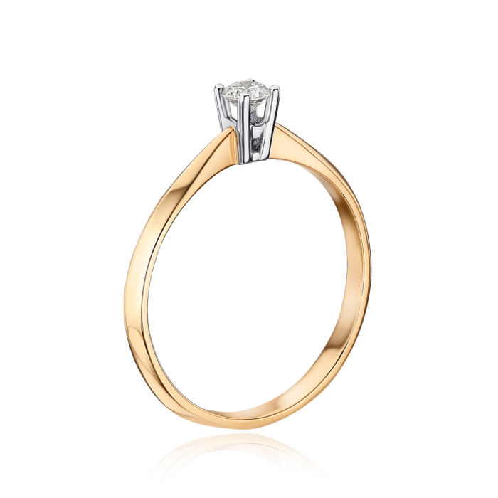 Золотое кольцо с бриллиантом. Артикул 52415/14/1/9024