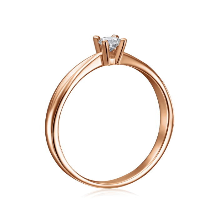 Золотое кольцо с бриллиантом. Артикул 52435/01/0/10122