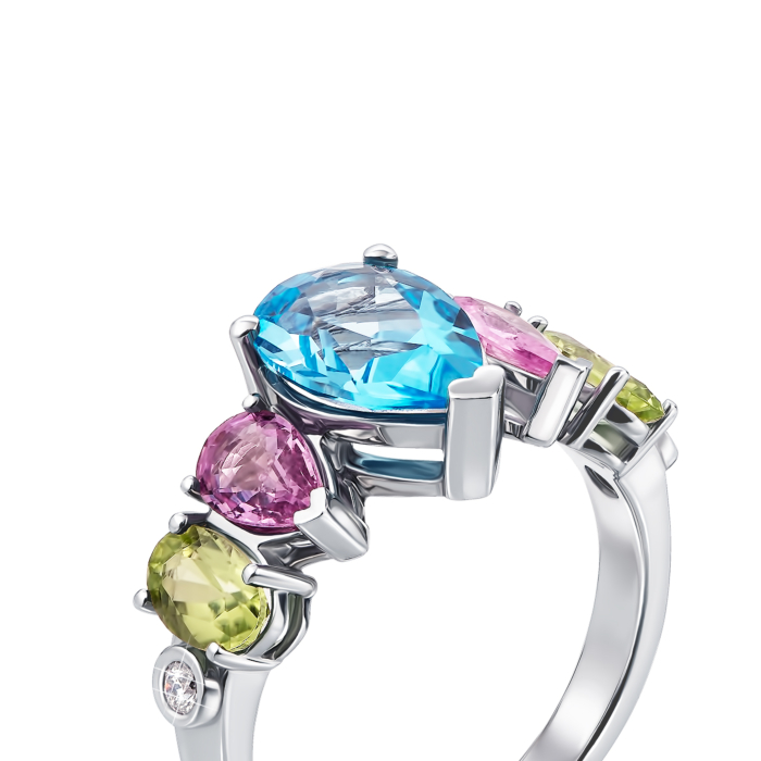 Золота каблучка з діамантами. Артикул 52462/2б сап