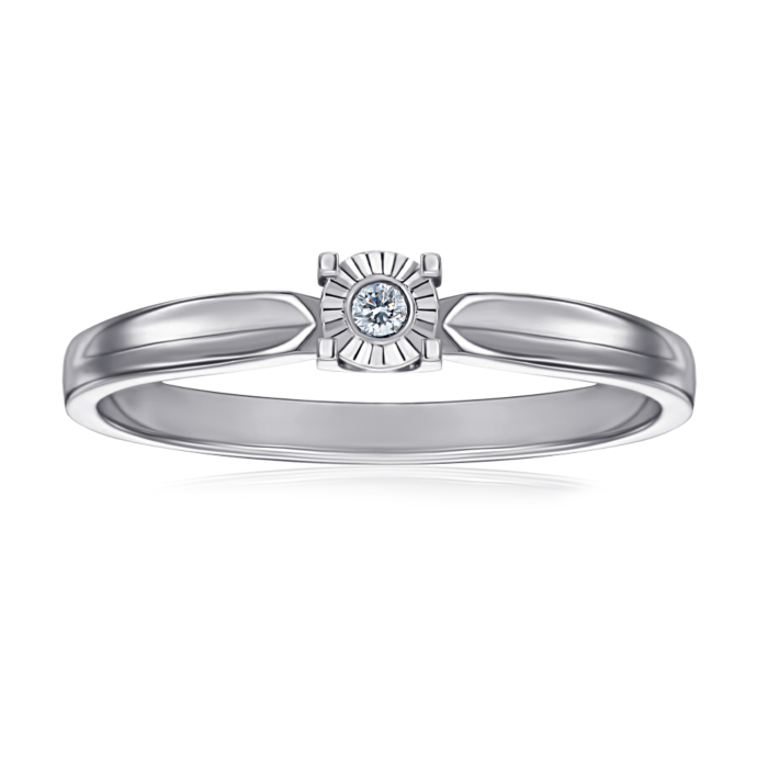 Золотое кольцо с бриллиантом. Артикул 52468/02/3/9022