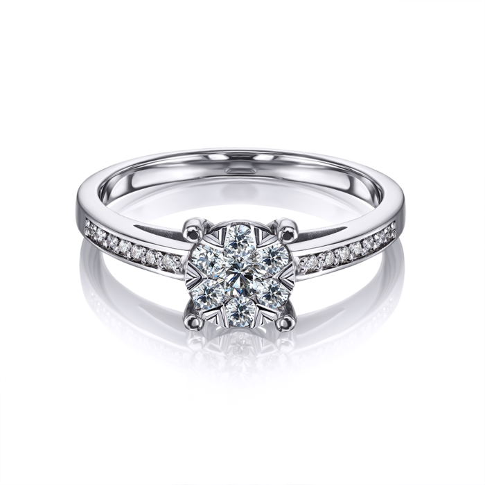 Золотое кольцо с бриллиантами. Артикул 52473/02/1/9227