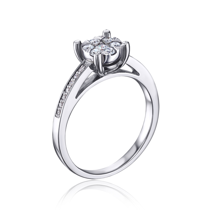 Золотое кольцо с бриллиантами. Артикул 52473/02/1/9227