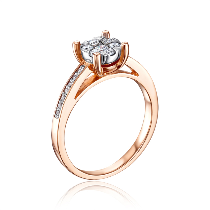 Золотое кольцо с бриллиантами. Артикул 52473/01/1/8117