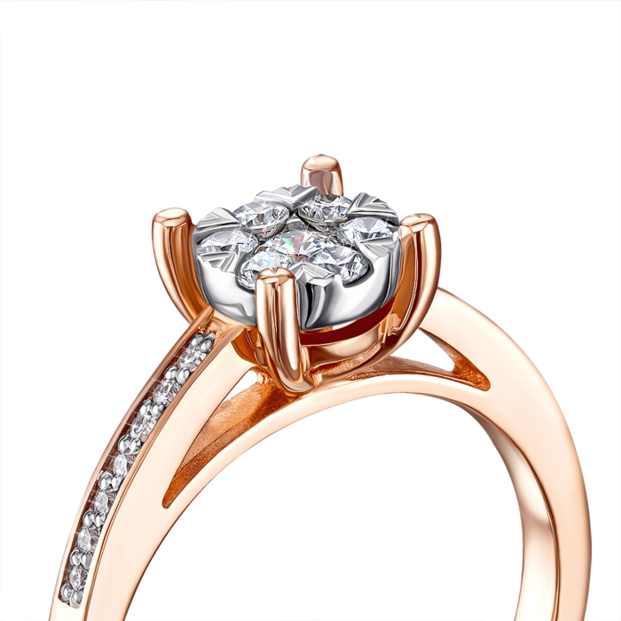 Золотое кольцо с бриллиантами. Артикул 52473/01/1/8117