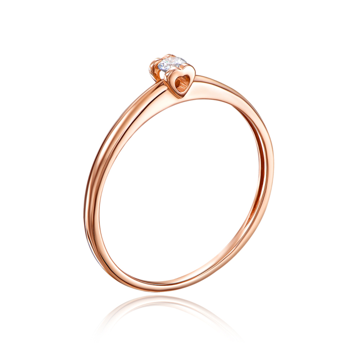 Золота каблучка з діамантом. Артикул 52480/2.5