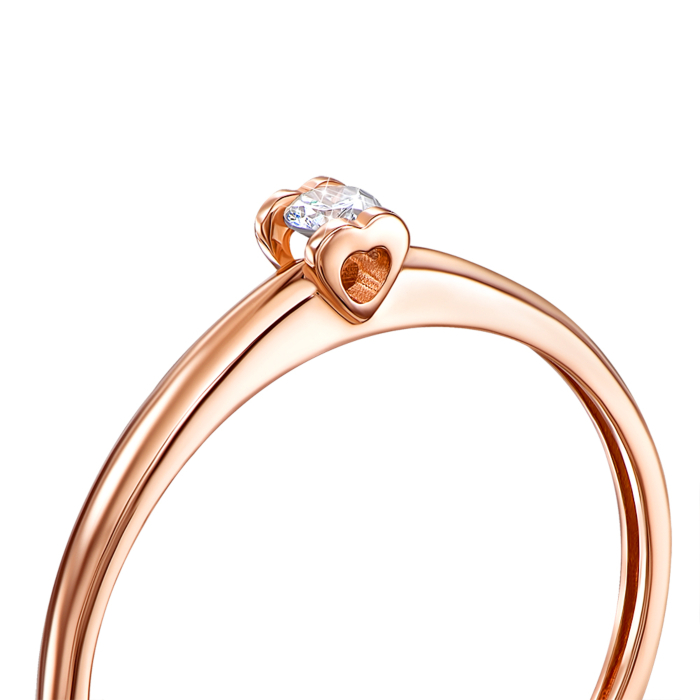 Золота каблучка з діамантом. Артикул 52480/2.5