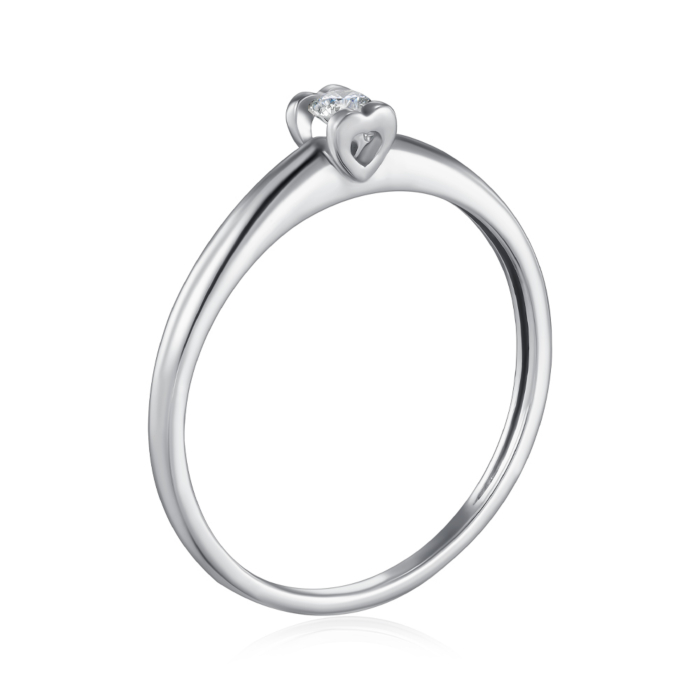 Золотое кольцо с бриллиантом. Артикул 52480/02/1/8556