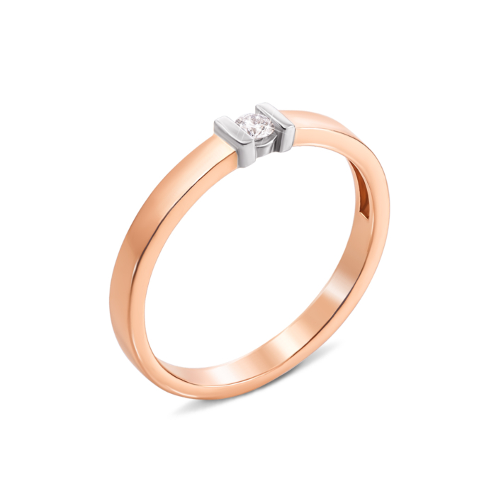 Золота каблучка з діамантом. Артикул 52536/2.5