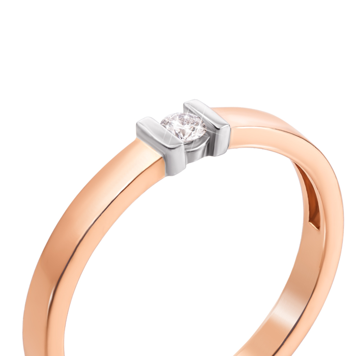 Золота каблучка з діамантом. Артикул 52536/2.5