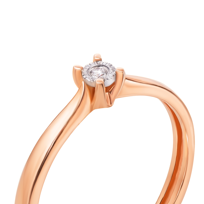 Золота каблучка з діамантом. Артикул 53365/1.5