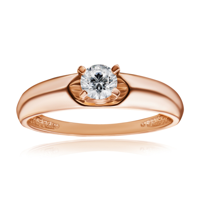 Золотое кольцо с бриллиантом. Артикул 52509/4