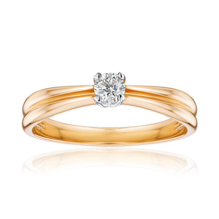 Золотое кольцо с бриллиантом 52604/14/1/9218