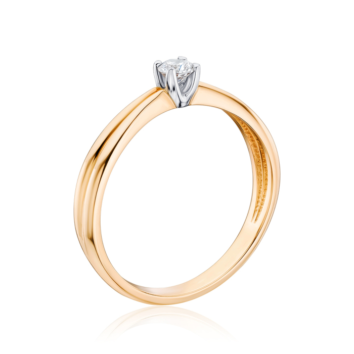 Золотое кольцо с бриллиантом 52604/14/1/9218