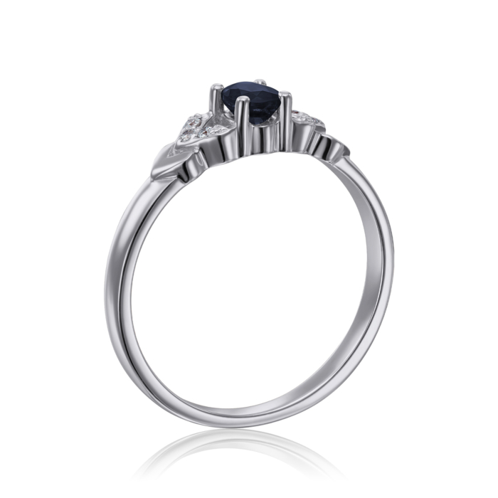 Золотое кольцо с бриллиантами и сапфиром. Артикул 52608/1б сап