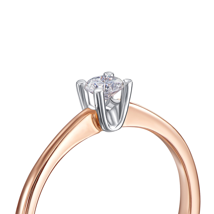 Золотое кольцо с бриллиантом. Артикул 52412-1/14/1/8003