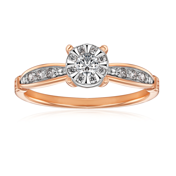 Золотое кольцо с бриллиантами. Артикул 52689/14/1/8408