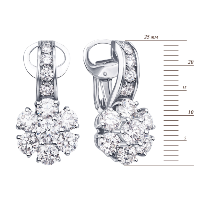 Золоті сережки з діамантами. Артикул 52708/5б