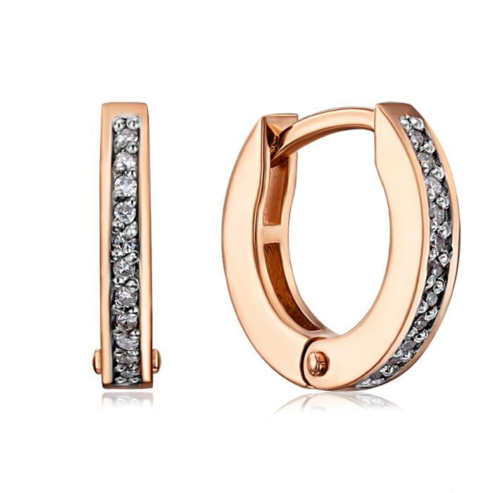 Золоті сережки з діамантами. Артикул 52758/01/1/8007