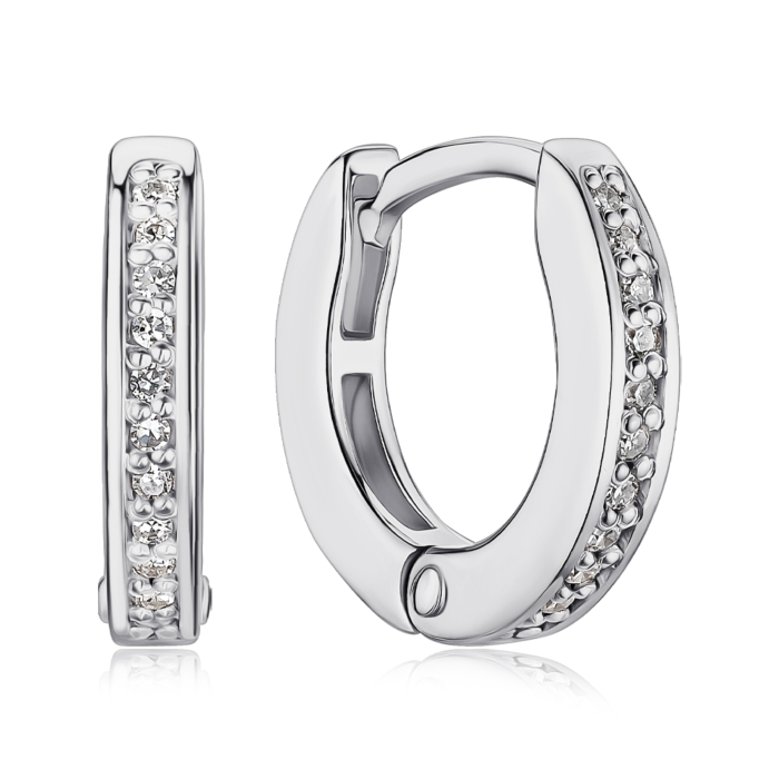 Золоті сережки-конго з діамантами 52758/02/1/8007