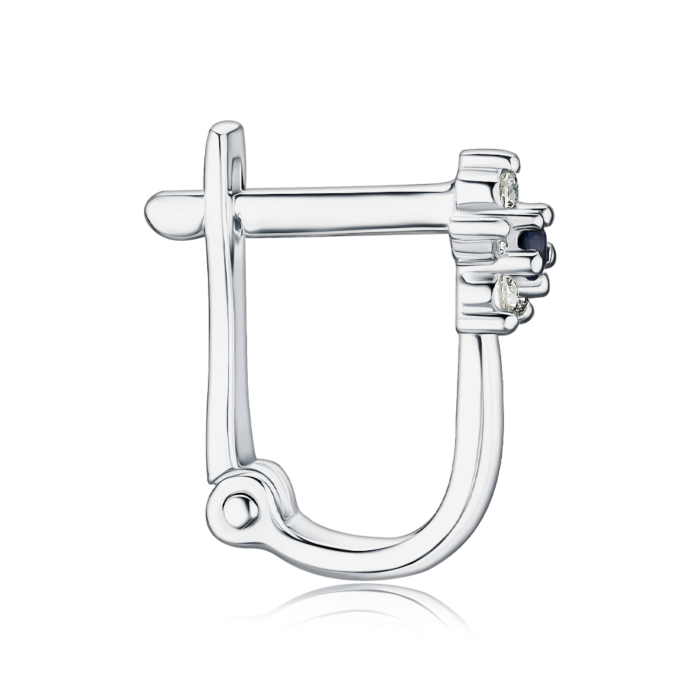 Золоті сережки з сапфіром та діамантами 52769/02/1/10325