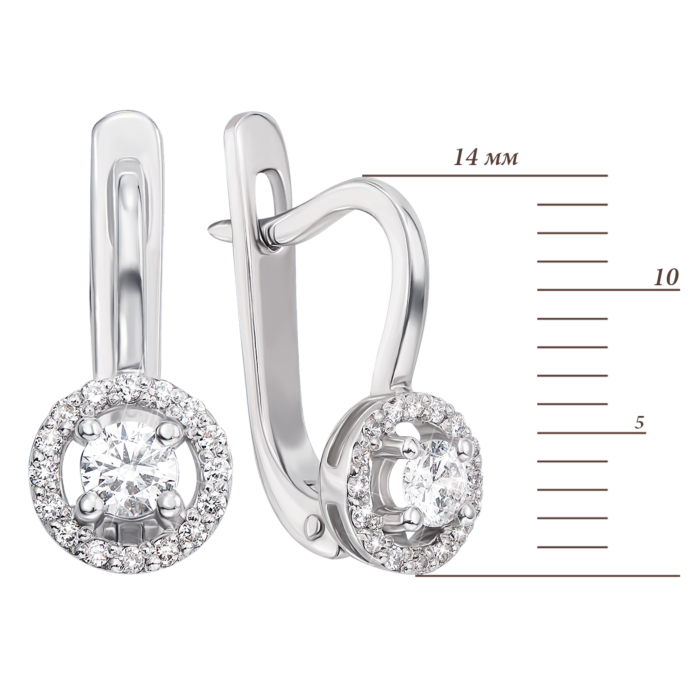 Золоті сережки з діамантами. Артикул 52807/3б