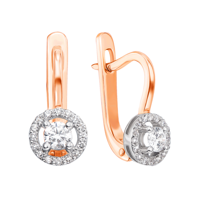 Золоті сережки з діамантами. Артикул 52807/3