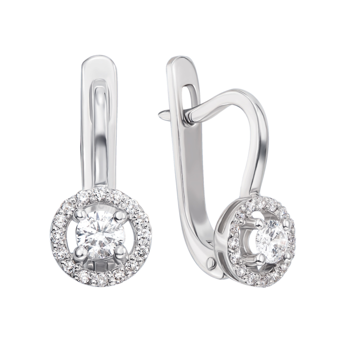 Золоті сережки з діамантами. Артикул 52807/3б